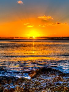Preview wallpaper sunset, horizon, sea, surf, hawaii, ocean