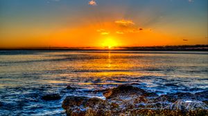 Preview wallpaper sunset, horizon, sea, surf, hawaii, ocean