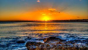 Preview wallpaper sunset, horizon, sea, surf, hawaii, ocean