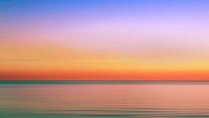 Preview wallpaper sunset, horizon, sea, minimalism, sky