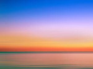 Preview wallpaper sunset, horizon, sea, minimalism, sky