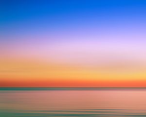 Preview wallpaper sunset, horizon, sea, minimalism, sky
