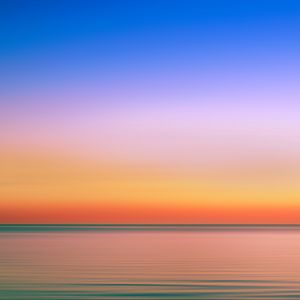 Preview wallpaper sunset, horizon, sea, minimalism, sky