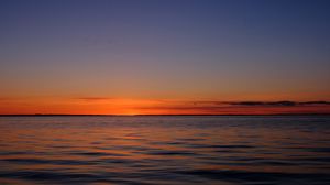 Preview wallpaper sunset, horizon, sea, night, sky