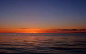 Preview wallpaper sunset, horizon, sea, night, sky