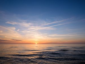 Preview wallpaper sunset, horizon, sea, sun, sky