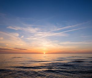 Preview wallpaper sunset, horizon, sea, sun, sky