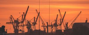 Preview wallpaper sunset, horizon, silhouette