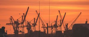 Preview wallpaper sunset, horizon, silhouette