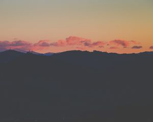 Preview wallpaper sunset, horizon, sky, clouds, night