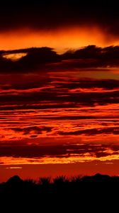 Preview wallpaper sunset, horizon, sky, night, red