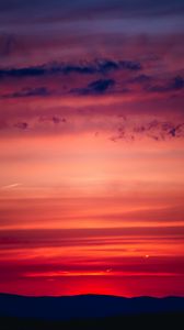 Preview wallpaper sunset, horizon, sky, red, clouds