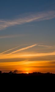 Preview wallpaper sunset, horizon, sky, clouds, sun