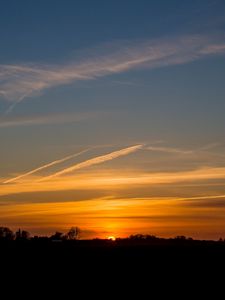 Preview wallpaper sunset, horizon, sky, clouds, sun