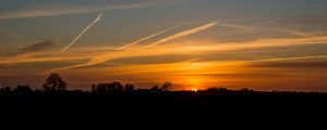 Preview wallpaper sunset, horizon, sky, clouds, sun