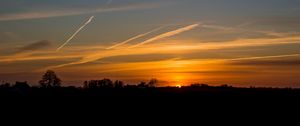Preview wallpaper sunset, horizon, sky, clouds, sun