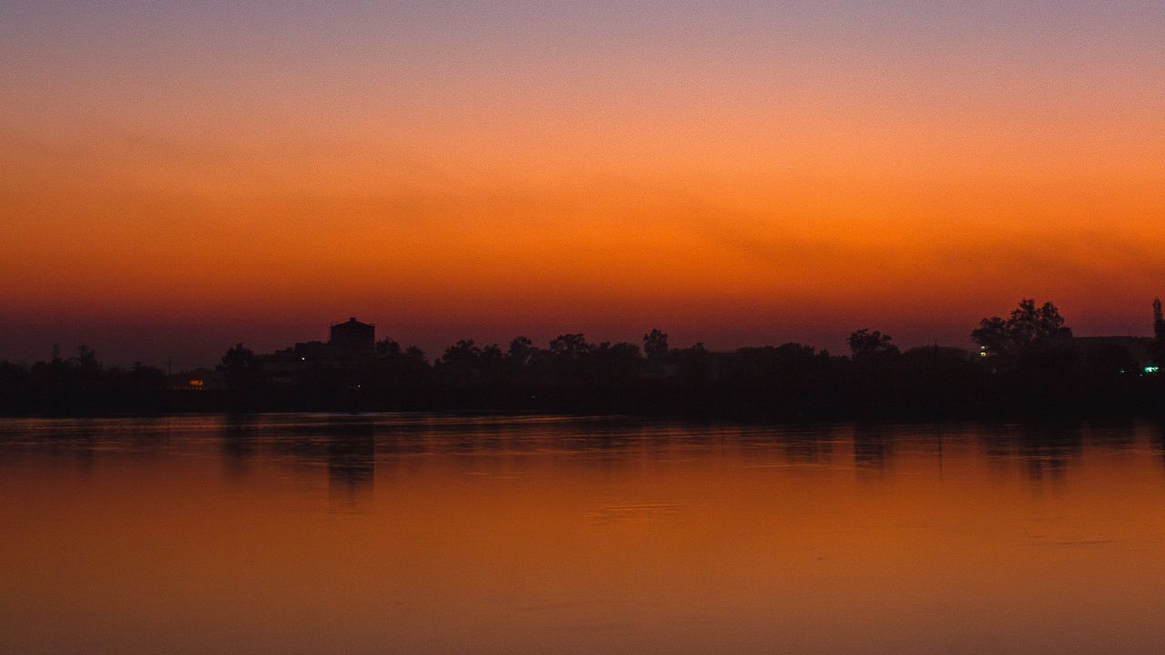 Wallpaper sunset, horizon, sky, water