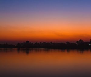 Preview wallpaper sunset, horizon, sky, water