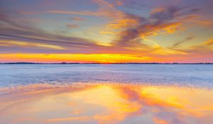 Preview wallpaper sunset, horizon, sky, sea