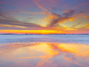Preview wallpaper sunset, horizon, sky, sea