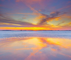 Preview wallpaper sunset, horizon, sky, sea