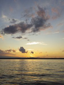 Preview wallpaper sunset, horizon, sky, clouds, sea