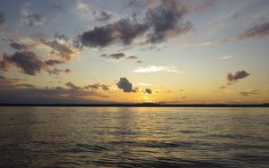 Preview wallpaper sunset, horizon, sky, clouds, sea