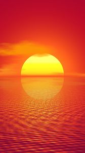 Preview wallpaper sunset, horizon, sun, photoshop, bright