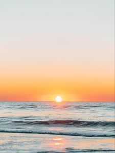Preview wallpaper sunset, horizon, sun, sea, sky