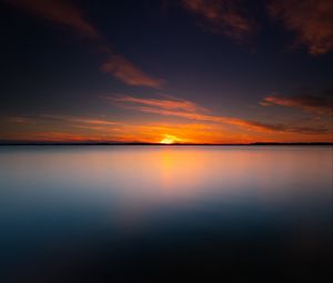 Preview wallpaper sunset, horizon, sun, twilight