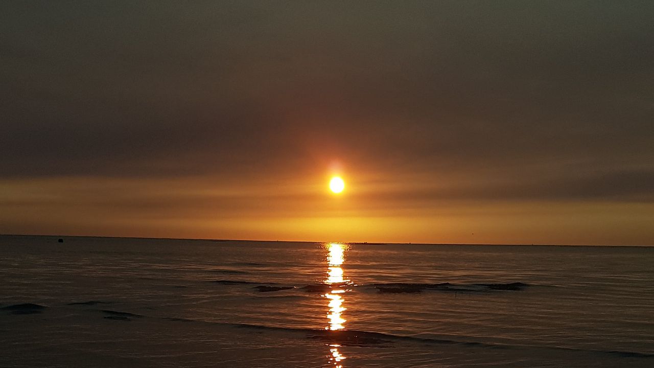 Wallpaper sunset, horizon, sun, coast hd, picture, image