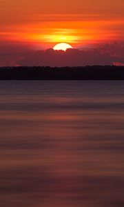 Preview wallpaper sunset, horizon, sun, clouds
