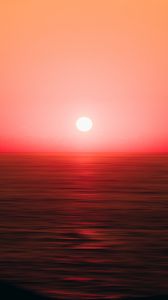 Preview wallpaper sunset, horizon, sun, sea, glare