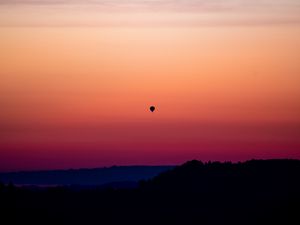 Preview wallpaper sunset, hot air balloon, sky, dusk