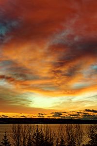 Preview wallpaper sunset, lake, dusk, evening, nature