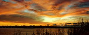 Preview wallpaper sunset, lake, dusk, evening, nature