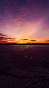 Preview wallpaper sunset, lake, ice, dusk