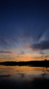 Preview wallpaper sunset, lake, sky, reflection
