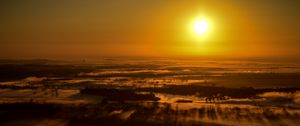 Preview wallpaper sunset, landscape, aerial view, dusk, horizon