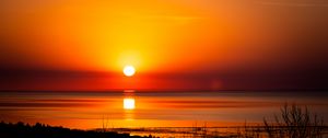 Preview wallpaper sunset, landscape, lake, horizon