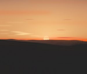 Preview wallpaper sunset, moon, sun, hills, horizon, sky