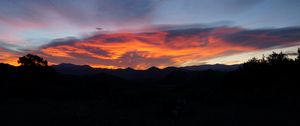 Preview wallpaper sunset, mountains, dusk, dark, landscape