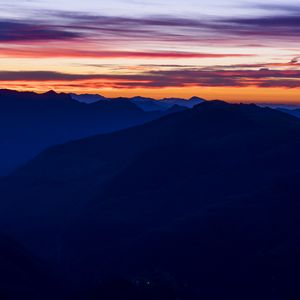 Preview wallpaper sunset, mountains, sky