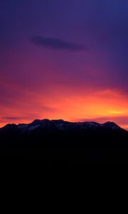 Preview wallpaper sunset, mountains, sky