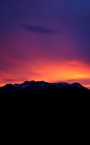Preview wallpaper sunset, mountains, sky