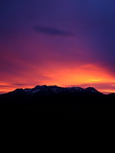 Preview wallpaper sunset, mountains, sky