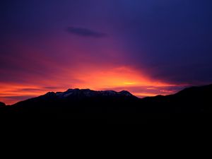 Preview wallpaper sunset, mountains, sky