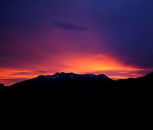 Preview wallpaper sunset, mountains, sky