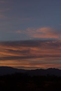 Preview wallpaper sunset, mountains, sky, clouds, evening, night