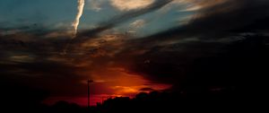 Preview wallpaper sunset, night, sky, horizon, clouds, dark